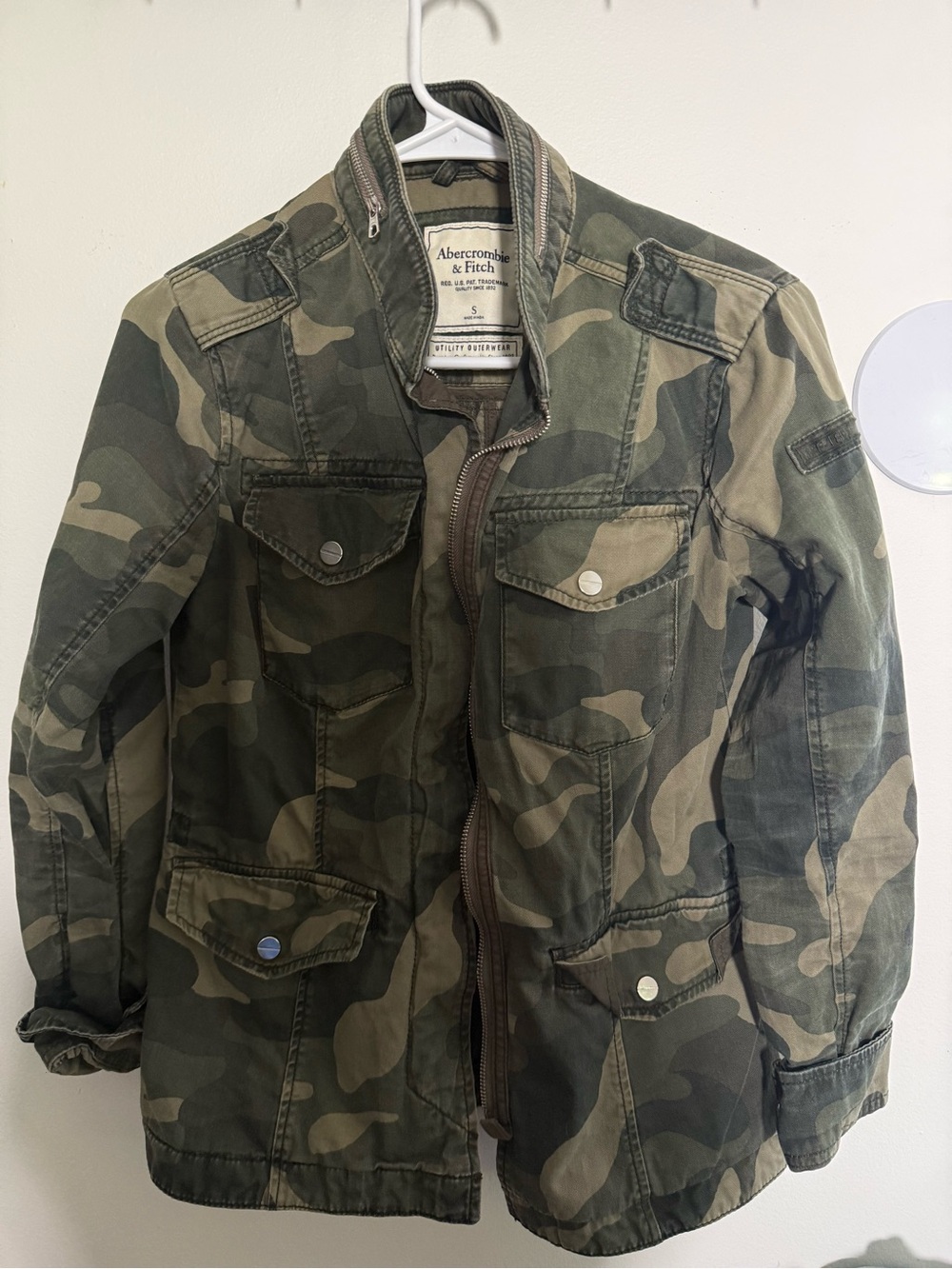 Abercrombie & Fitch women’s Green Camouflage Military Field Jacket